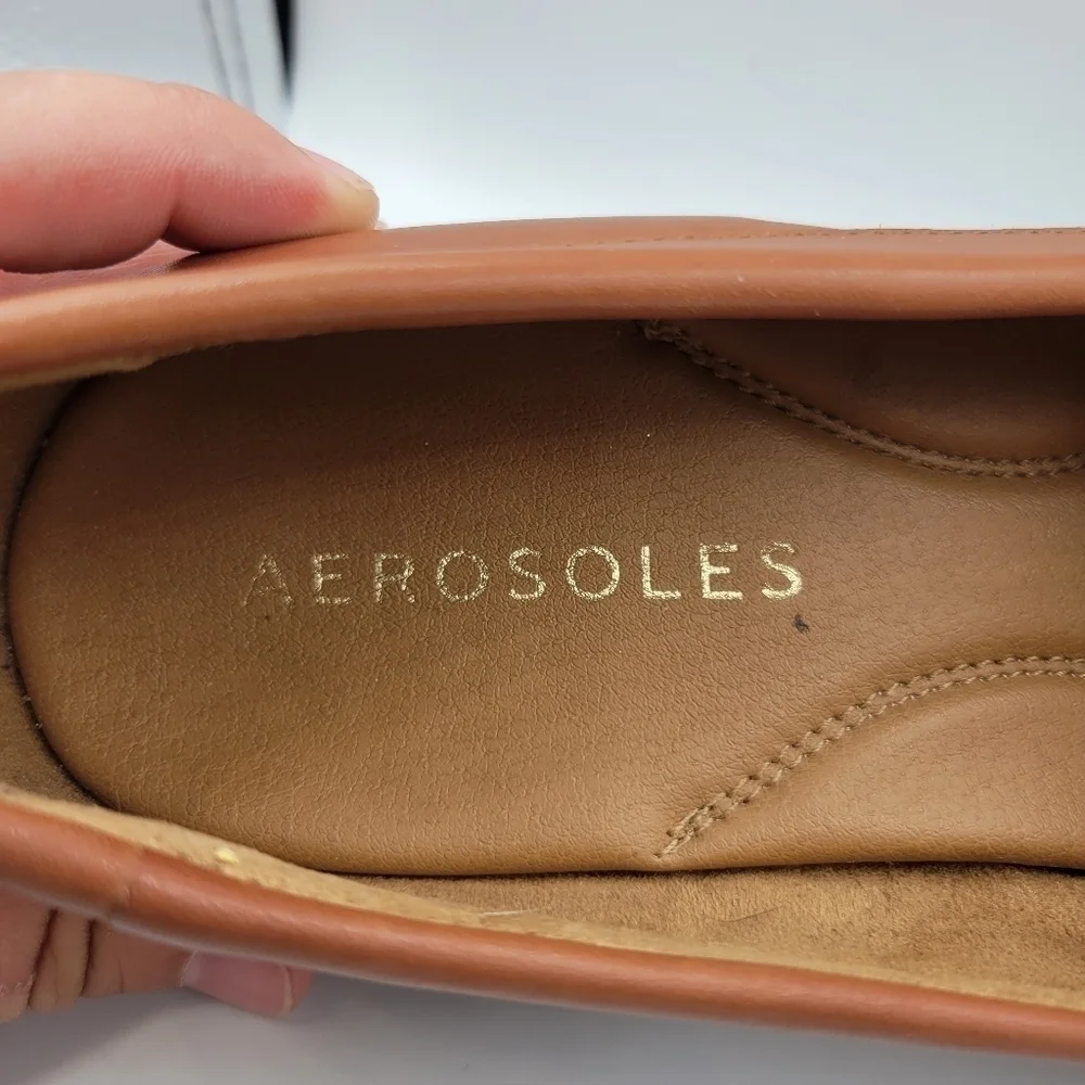 Aerosoles Brown Leather East Side Slip-On Loafers Sz 10.5